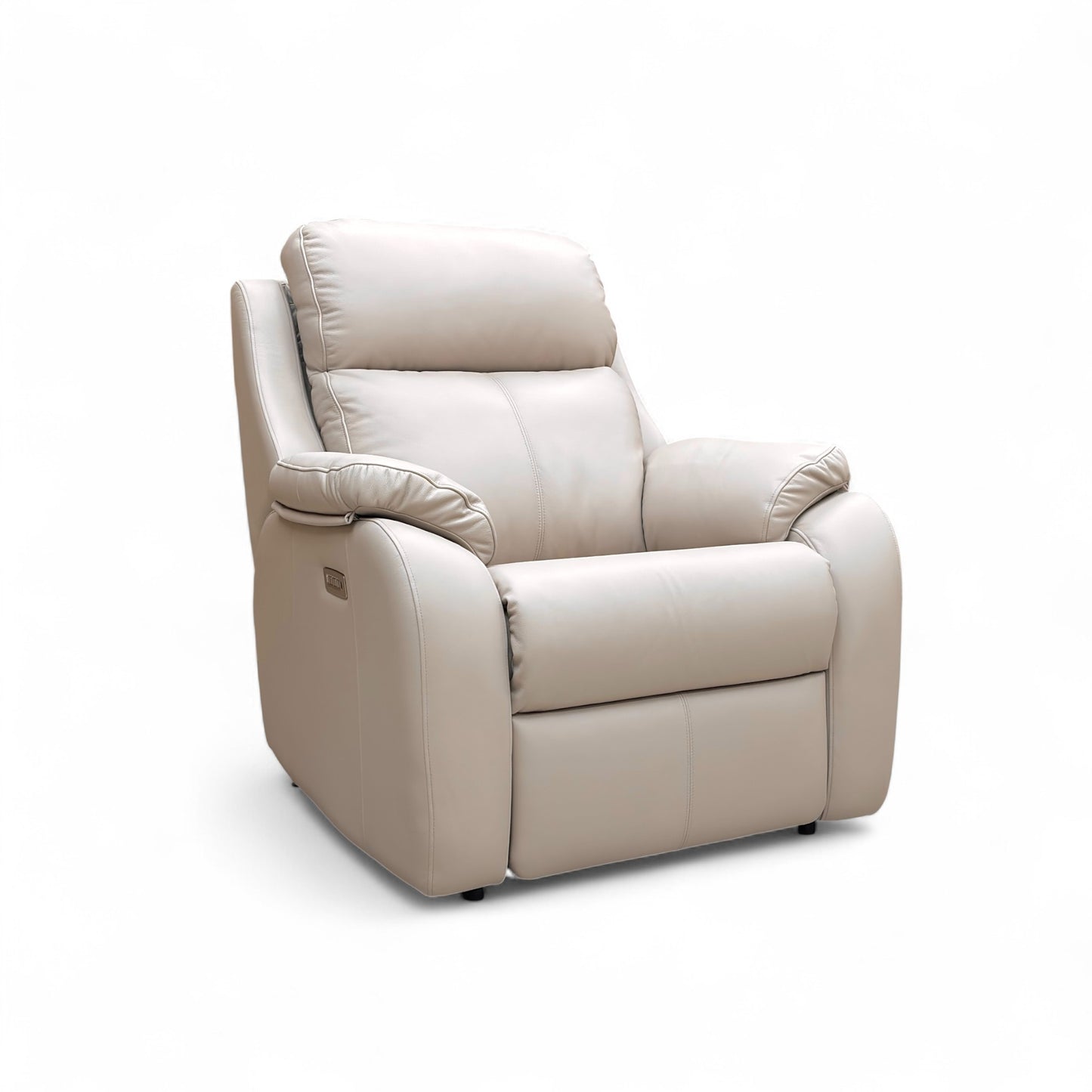 ‘Kingsbury’ L844 Cambridge Plaster Beige Leather Power Recliner Chair with Power Headrest and Power Lumbar