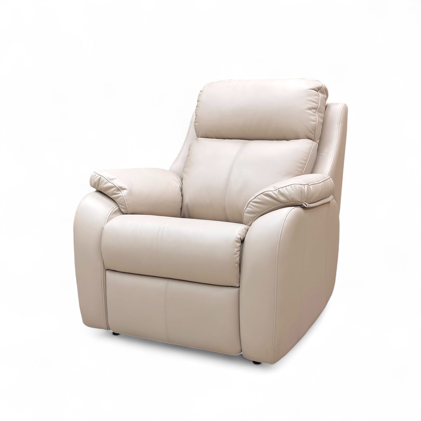 ‘Kingsbury’ L844 Cambridge Plaster Beige Leather Power Recliner Chair with Power Headrest and Power Lumbar