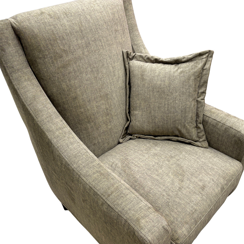 'Asia' Vogue Olive Accent Chair with Bench Footstool