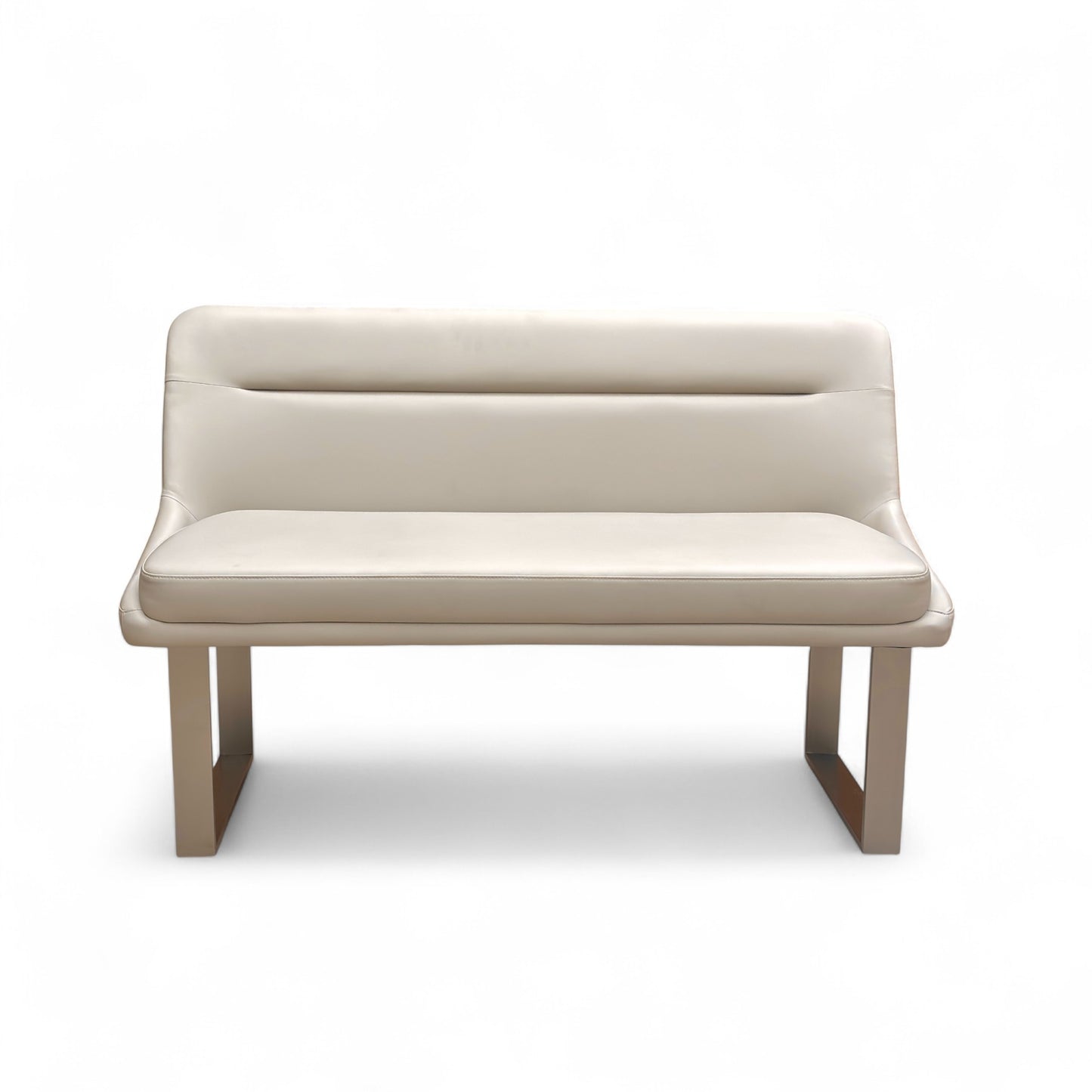 ‘Avorio’ Neutral Faux Leather High Back Dining Bench