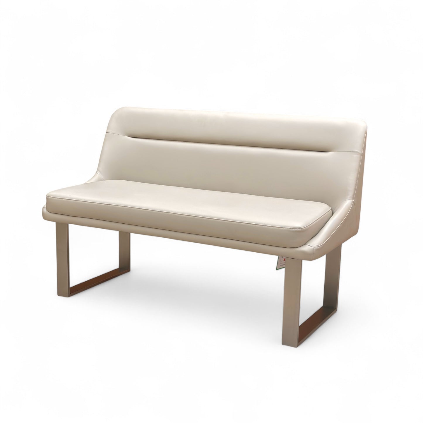 ‘Avorio’ Neutral Faux Leather High Back Dining Bench