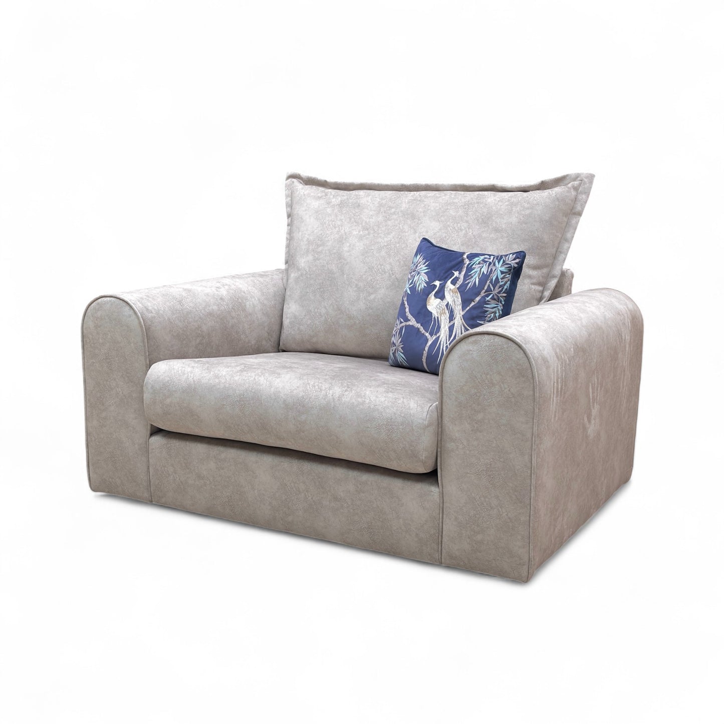 ‘Serenis’ Silver Rest Velvet Cuddler Chair