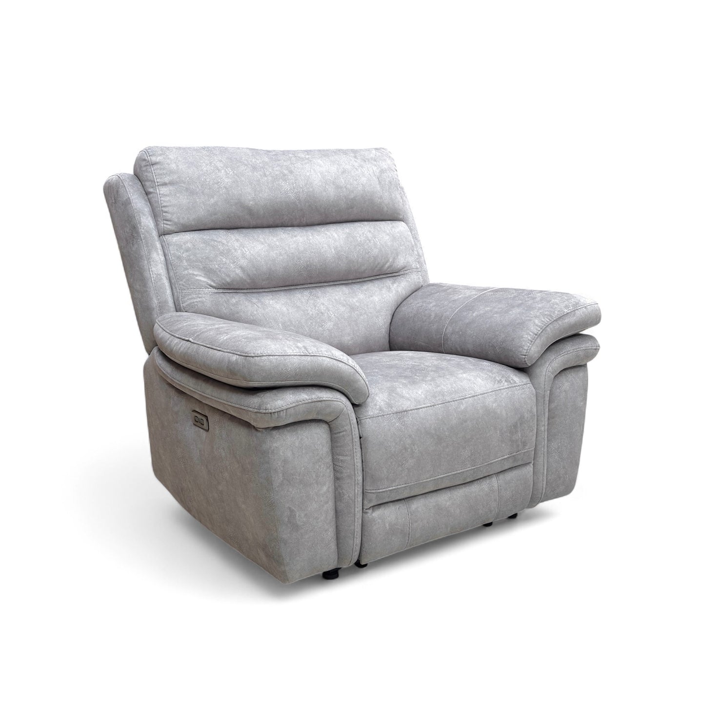 ‘Berlin' Light Grey Be-0102 Dapple Velvet Power Recliner Armchair