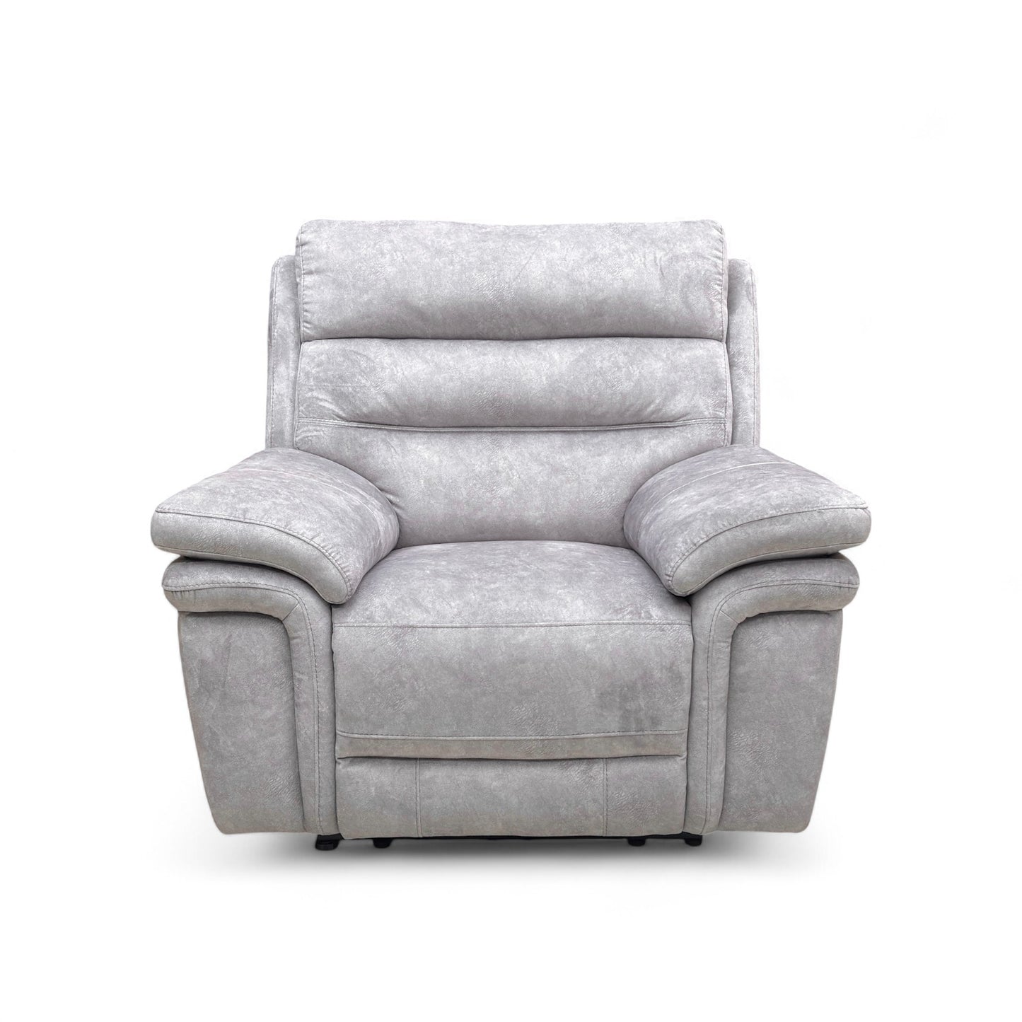 ‘Berlin' Light Grey Be-0102 Dapple Velvet Power Recliner Armchair