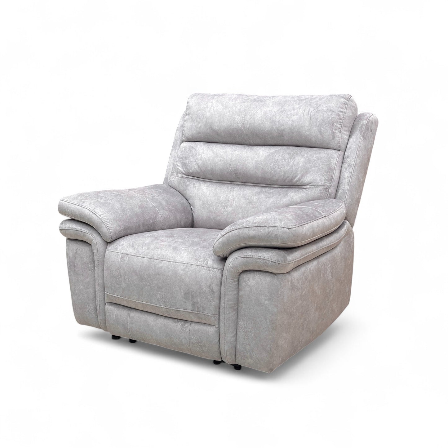 ‘Berlin' Light Grey Be-0102 Dapple Velvet Power Recliner Armchair