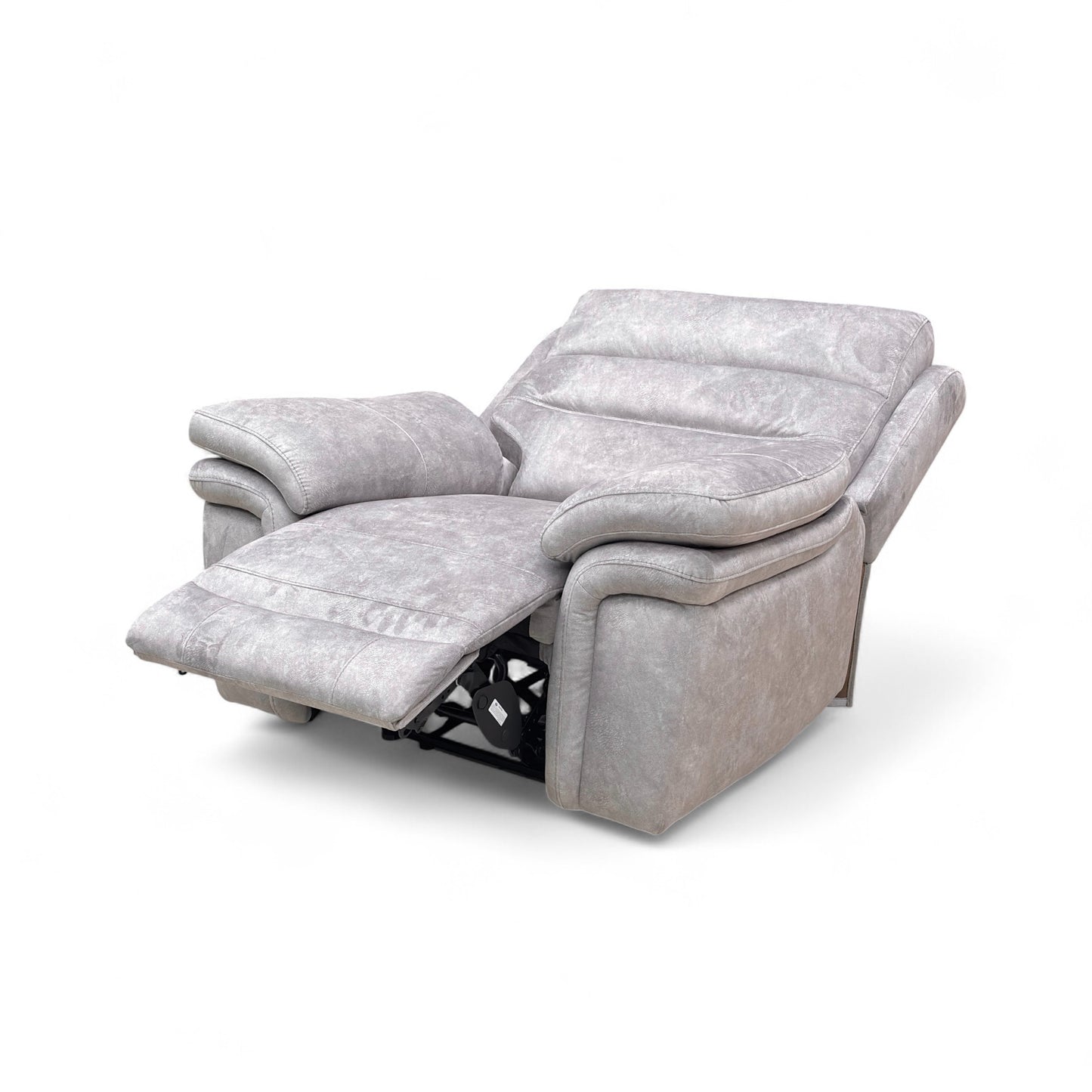 ‘Berlin' Light Grey Be-0102 Dapple Velvet Power Recliner Armchair