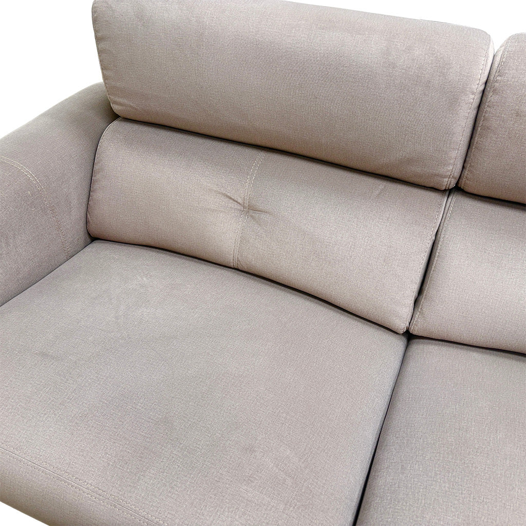 ‘Ezra’ Oyster Velvet Power Recliner 3 Seater Sofa with Telescopic Headrest