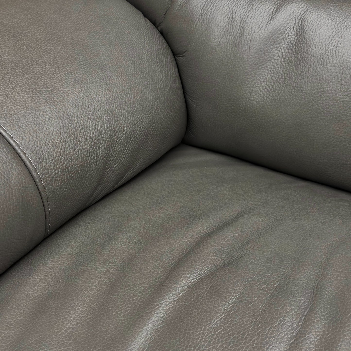‘Berlin' Grey Le-9308 Leather 3 Seater Power Recliner Sofa with Power Headrest