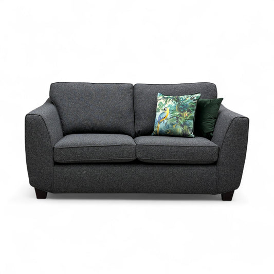 ‘Orlby’ Charcoal Benita Basket Weave Fabric 2 Seater Sofa