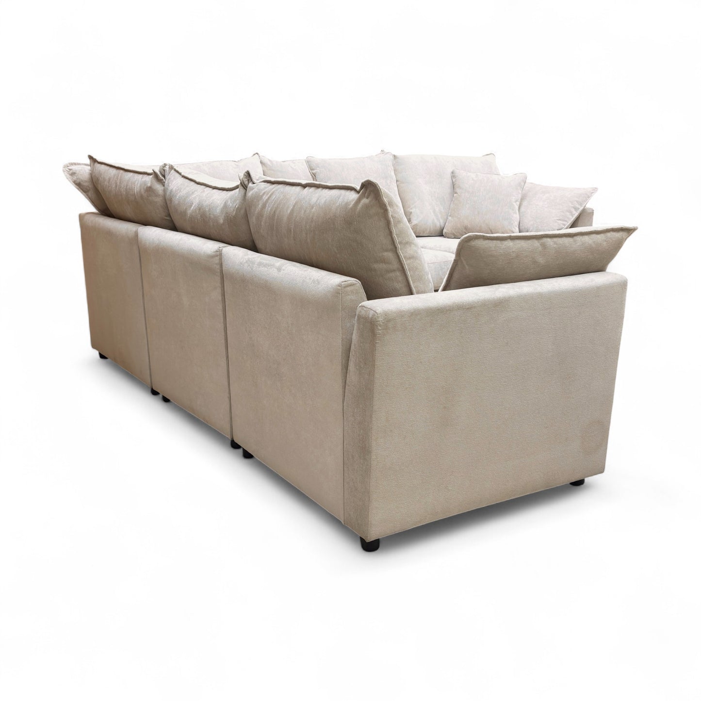‘Connor’ Silver Fabric 4 Piece Modular Corner Sofa