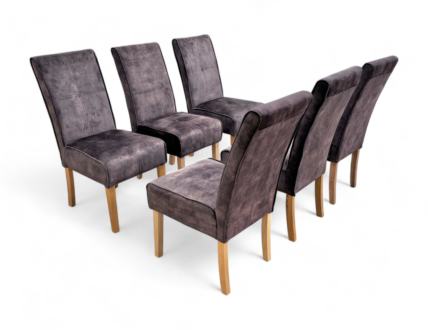 Furnitureland ‘California’ Chocolate Velvet Dining Chairs - Set of 6