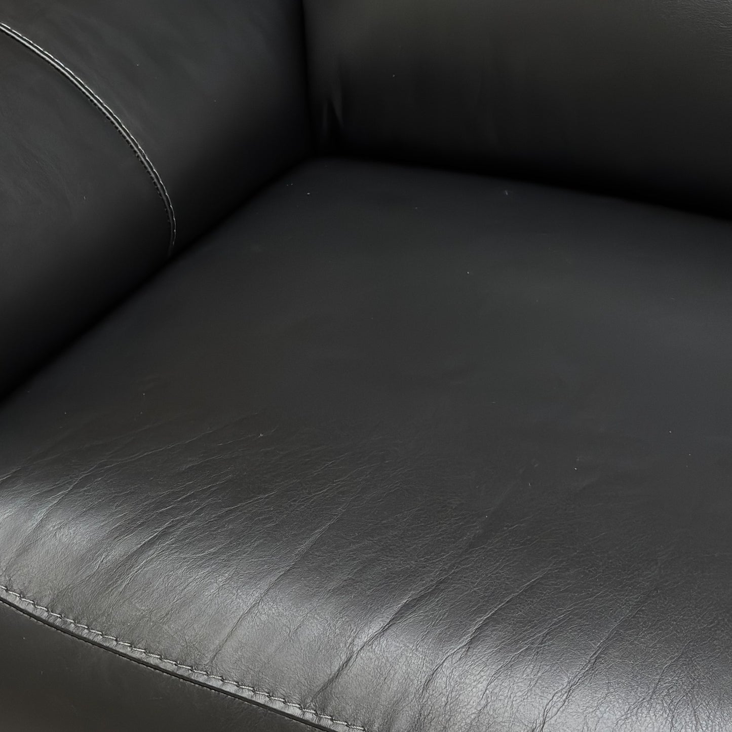 ‘Utah’ Natural Black Mica La4820 Leather 3 Seater Power Recliner Sofa with Power Headrests, Power Lumbar and Heated Seats + Power Recliner Armchair