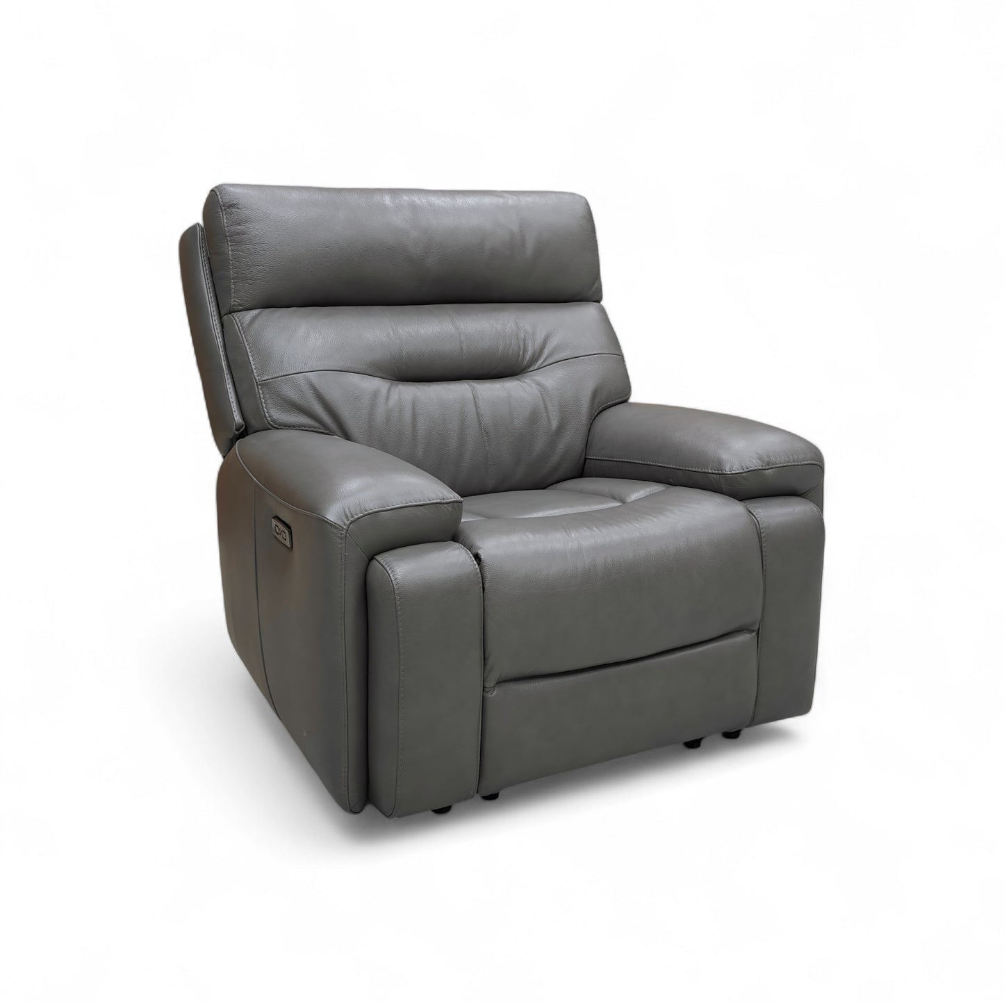 ‘Cinemax' Le-9308 Grey Leather Power Recliner Chair with Power Headrest