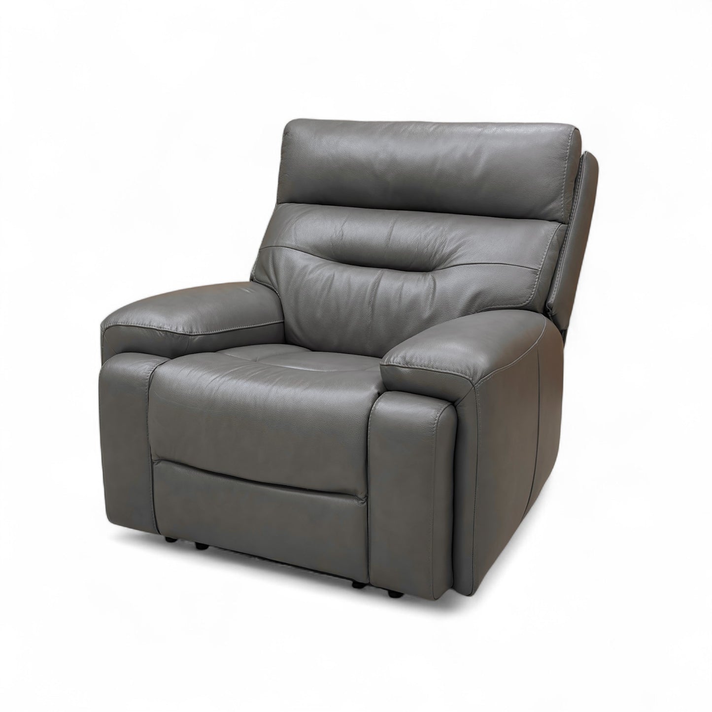 ‘Cinemax' Le-9308 Grey Leather Power Recliner Chair with Power Headrest