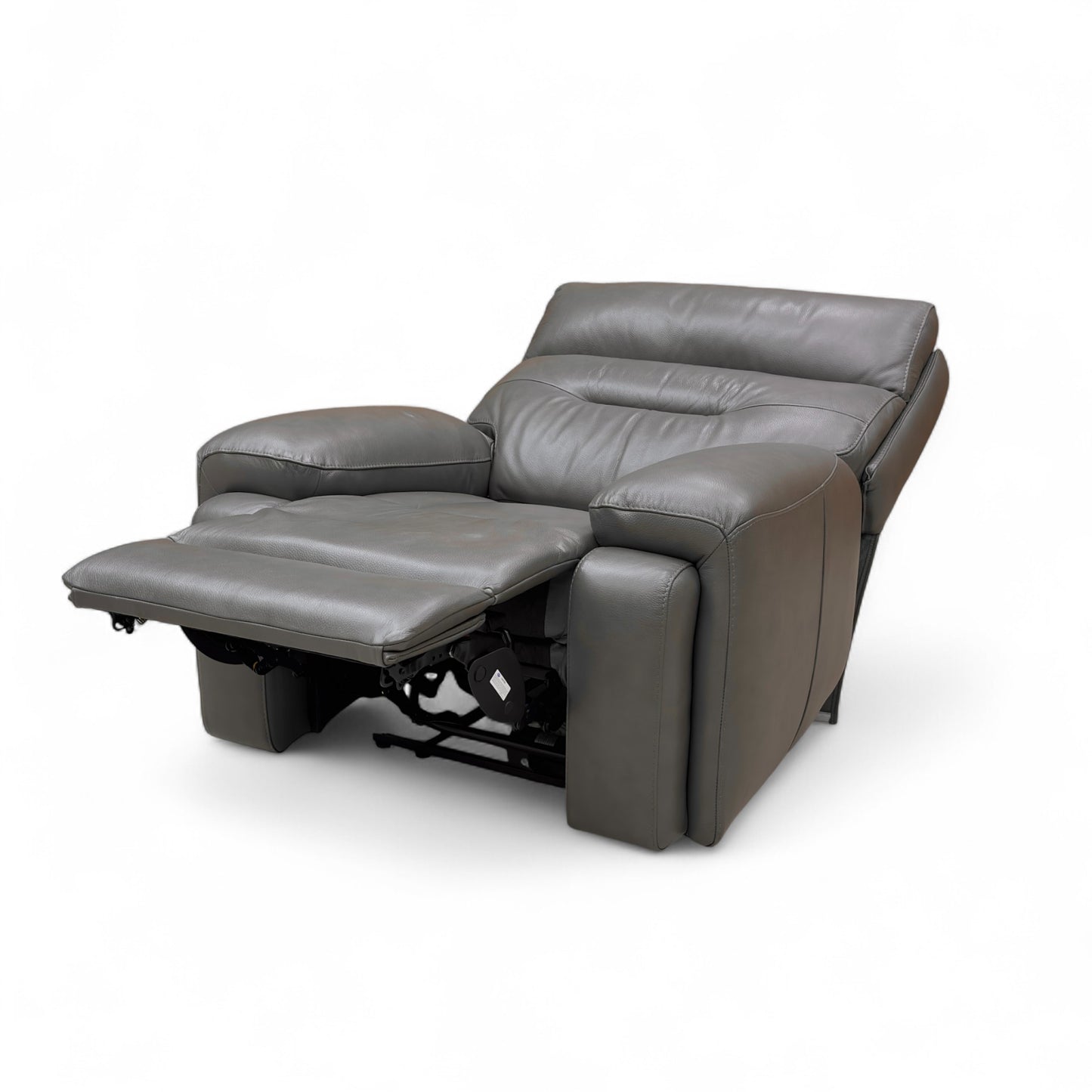 ‘Cinemax' Le-9308 Grey Leather Power Recliner Chair with Power Headrest
