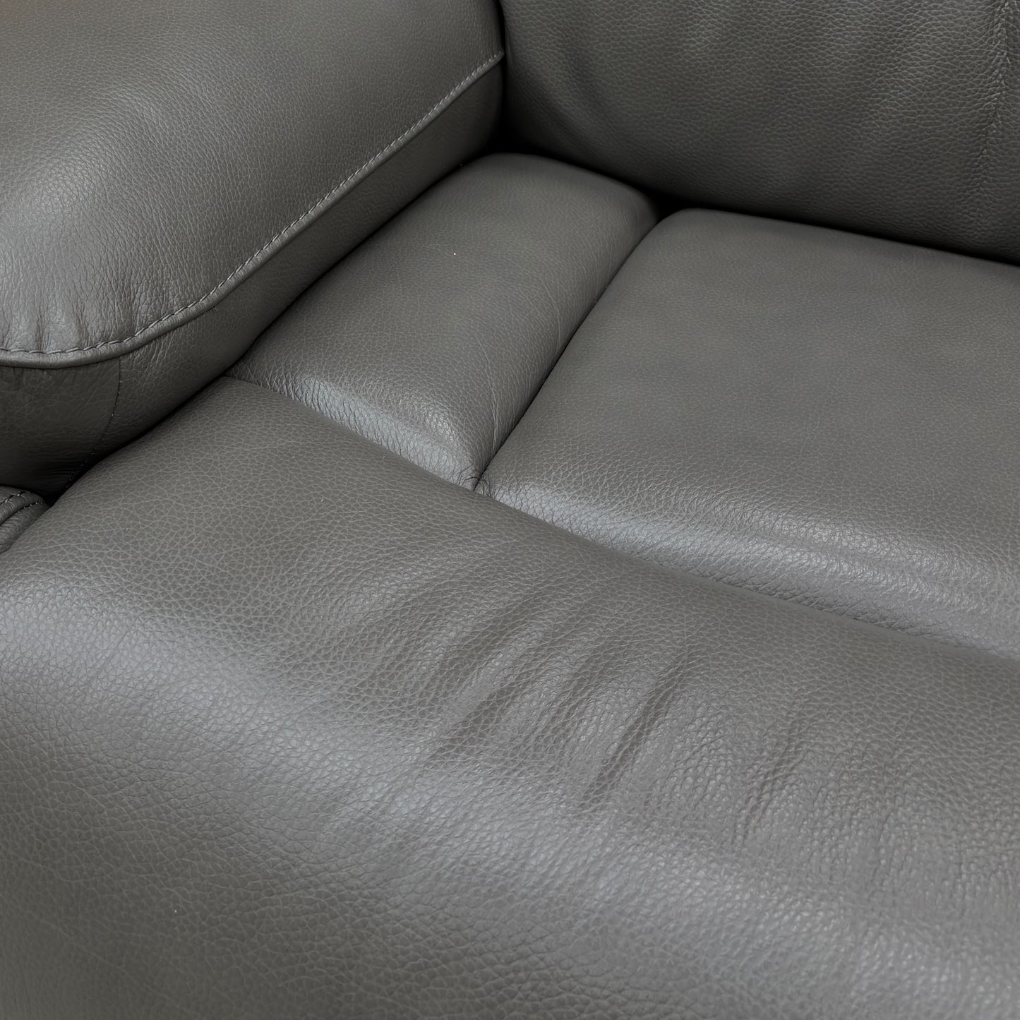 ‘Cinemax' Le-9308 Grey Leather Power Recliner Chair with Power Headrest