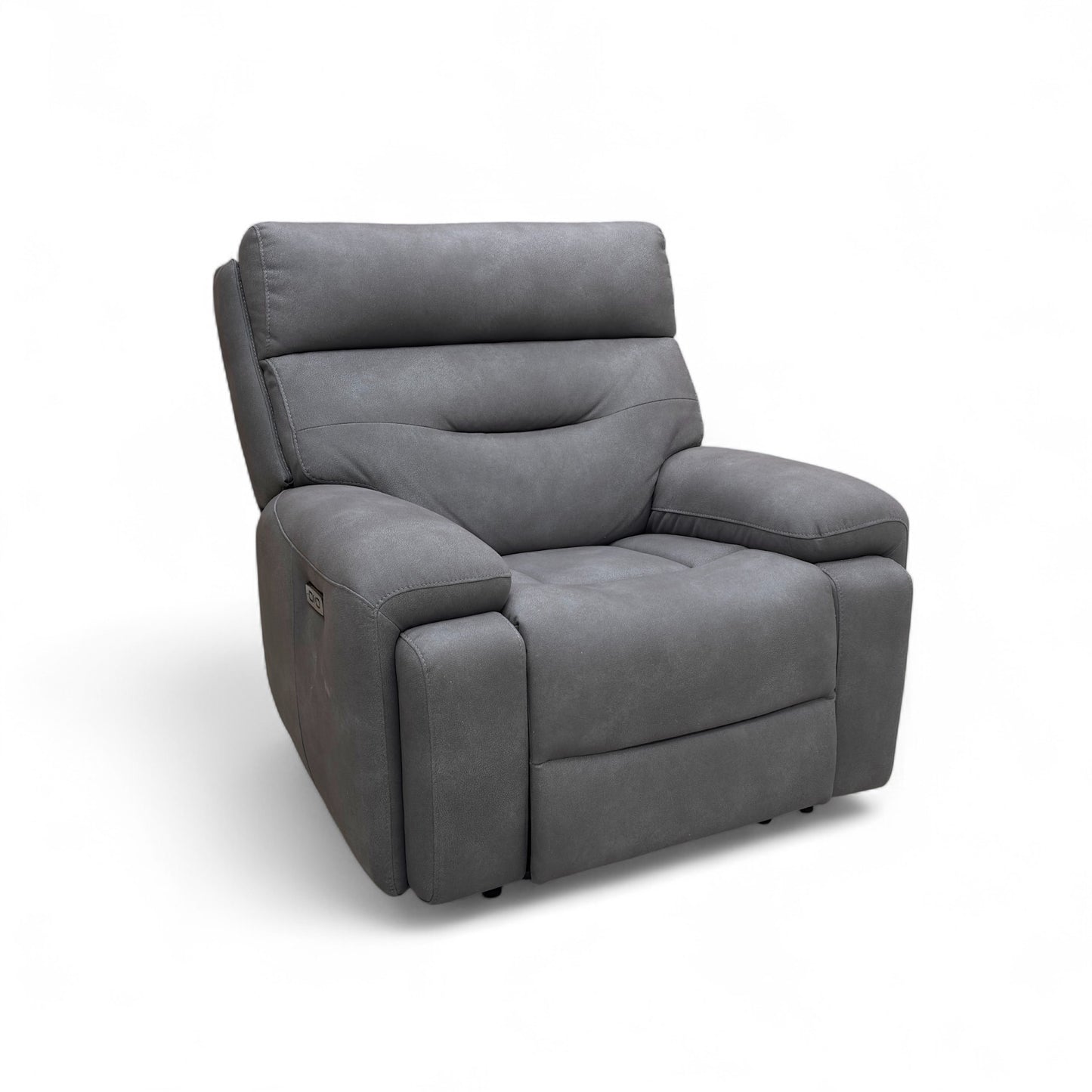 ‘Cinemax’ Np-1107 Nappa Grey Fabric Power Recliner Chair with Power Headrest