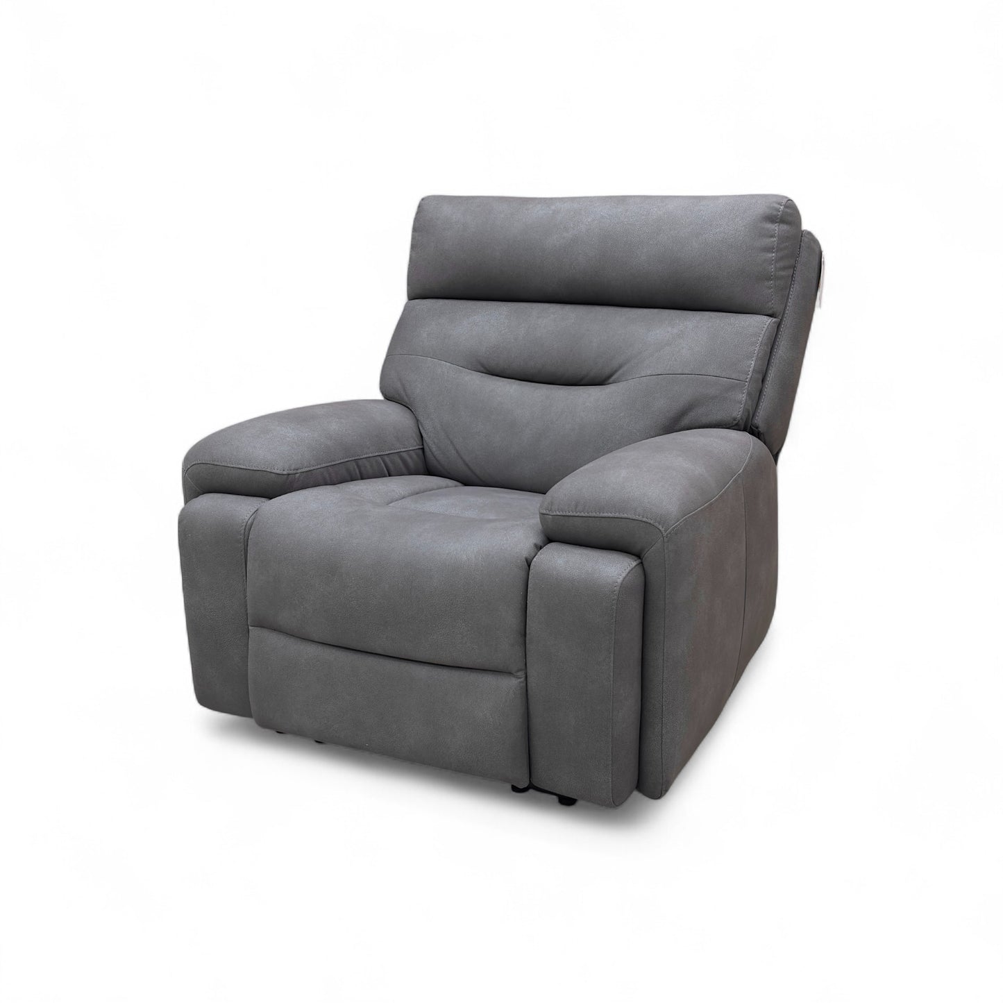 ‘Cinemax’ Np-1107 Nappa Grey Fabric Power Recliner Chair with Power Headrest