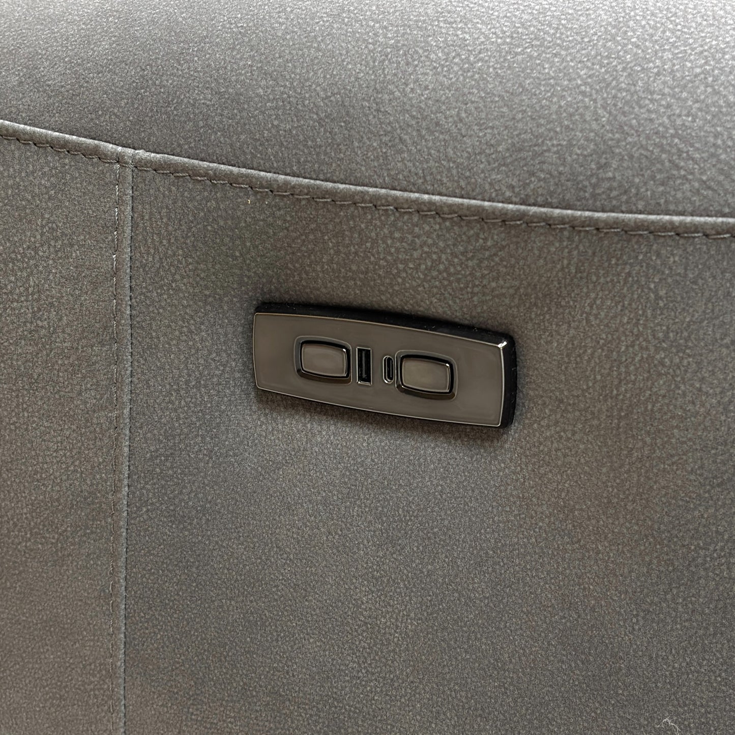 ‘Cinemax’ Np-1107 Nappa Grey Fabric Power Recliner Chair with Power Headrest