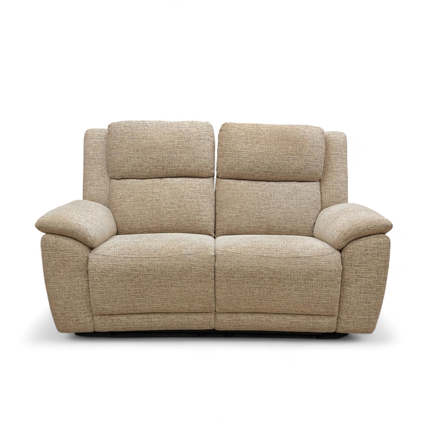 ‘Utah' Oatmeal We-0101 Fabric 2 Seater Power Recliner Sofa with Power Headrests and Power Lumbar