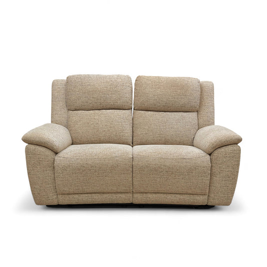‘Utah' Oatmeal We-0101 Fabric 2 Seater Power Recliner Sofa with Power Headrests and Power Lumbar