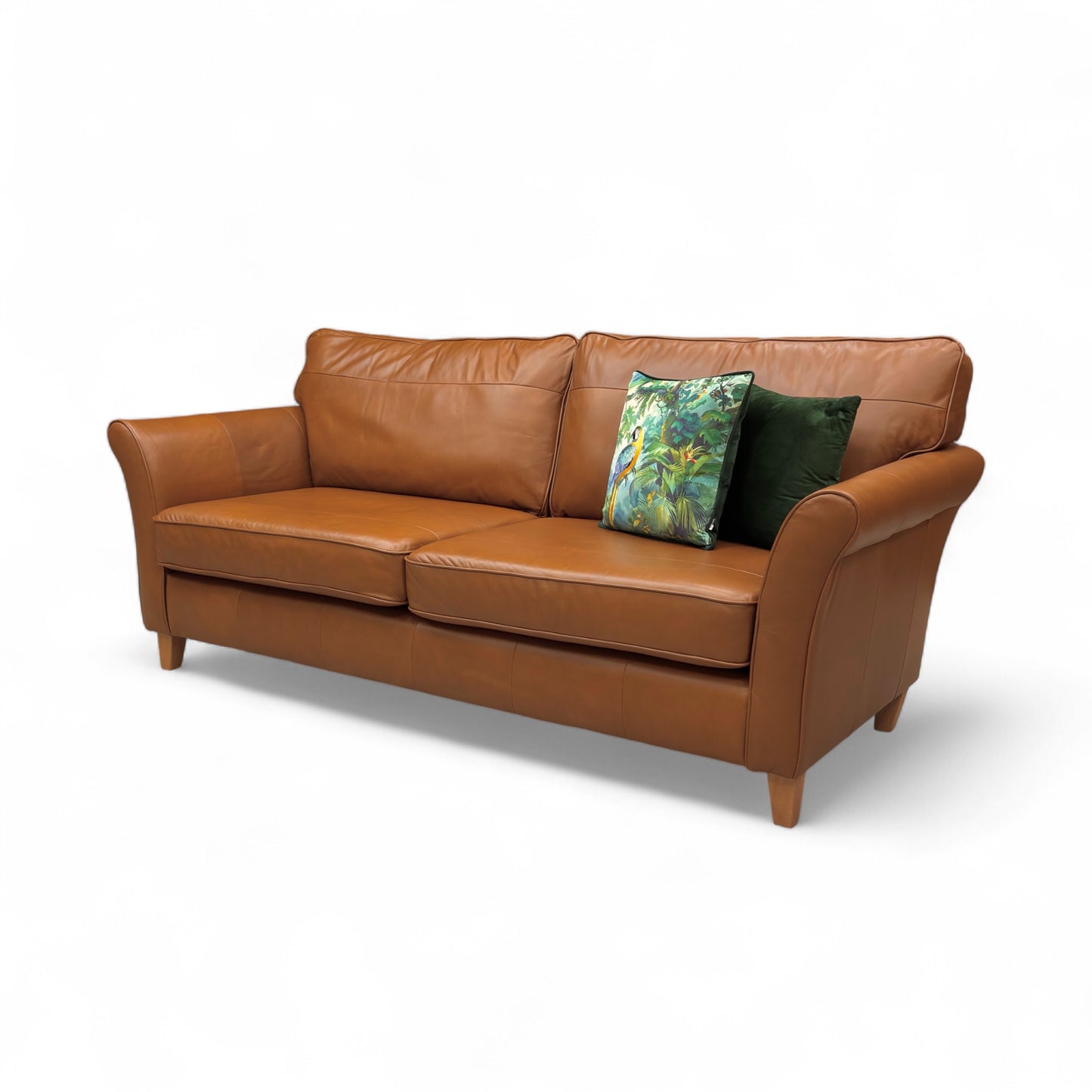 ‘Charlotte’ Matt Tan Leather Grande 4 seater Sofa