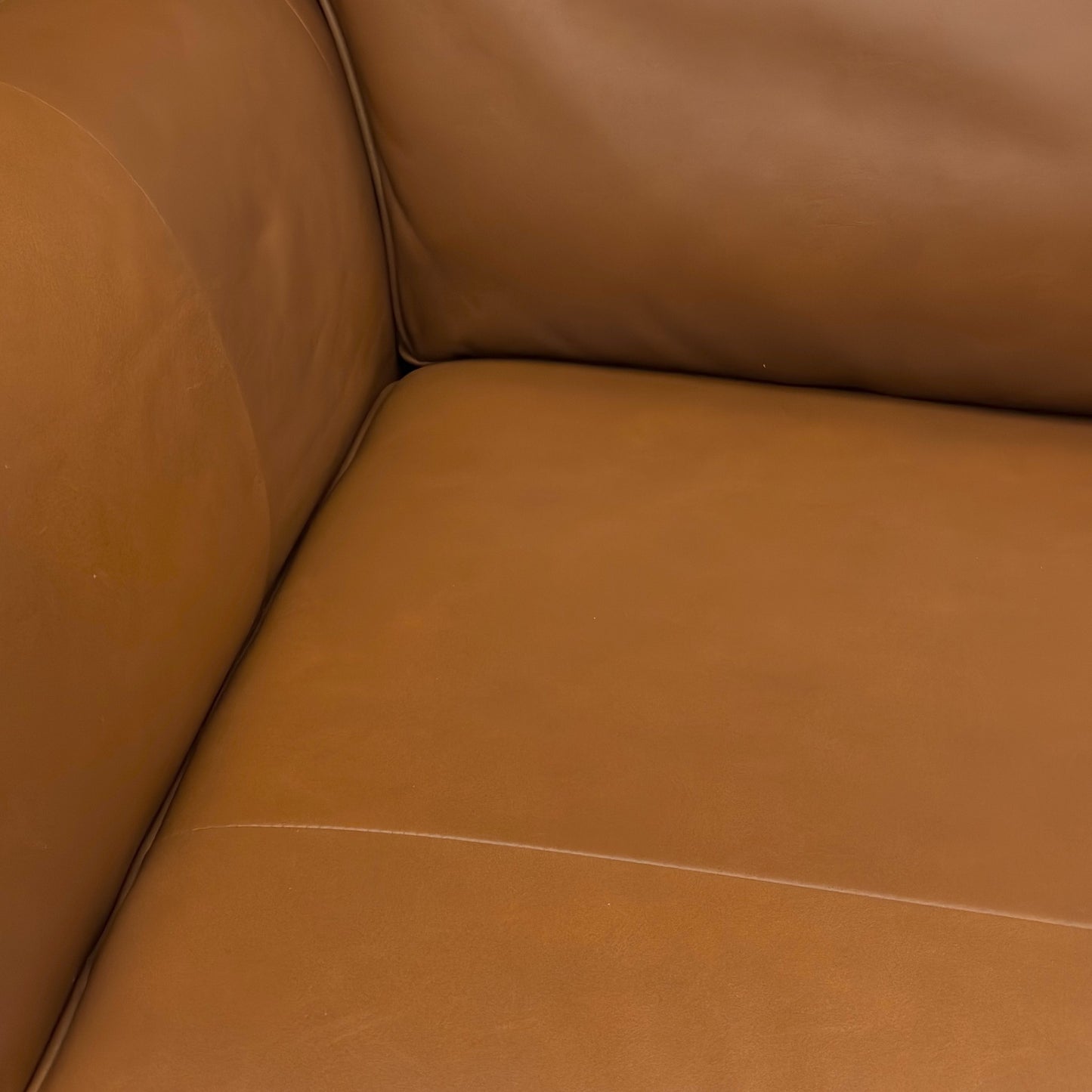 ‘Charlotte’ Matt Tan Leather Grande 4 Seater Sofa