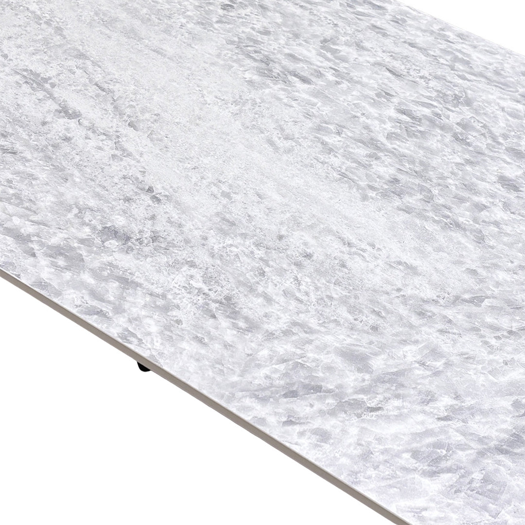 ‘Warrior' Crystal White Ceramic Top Compact 135cm Dining Table