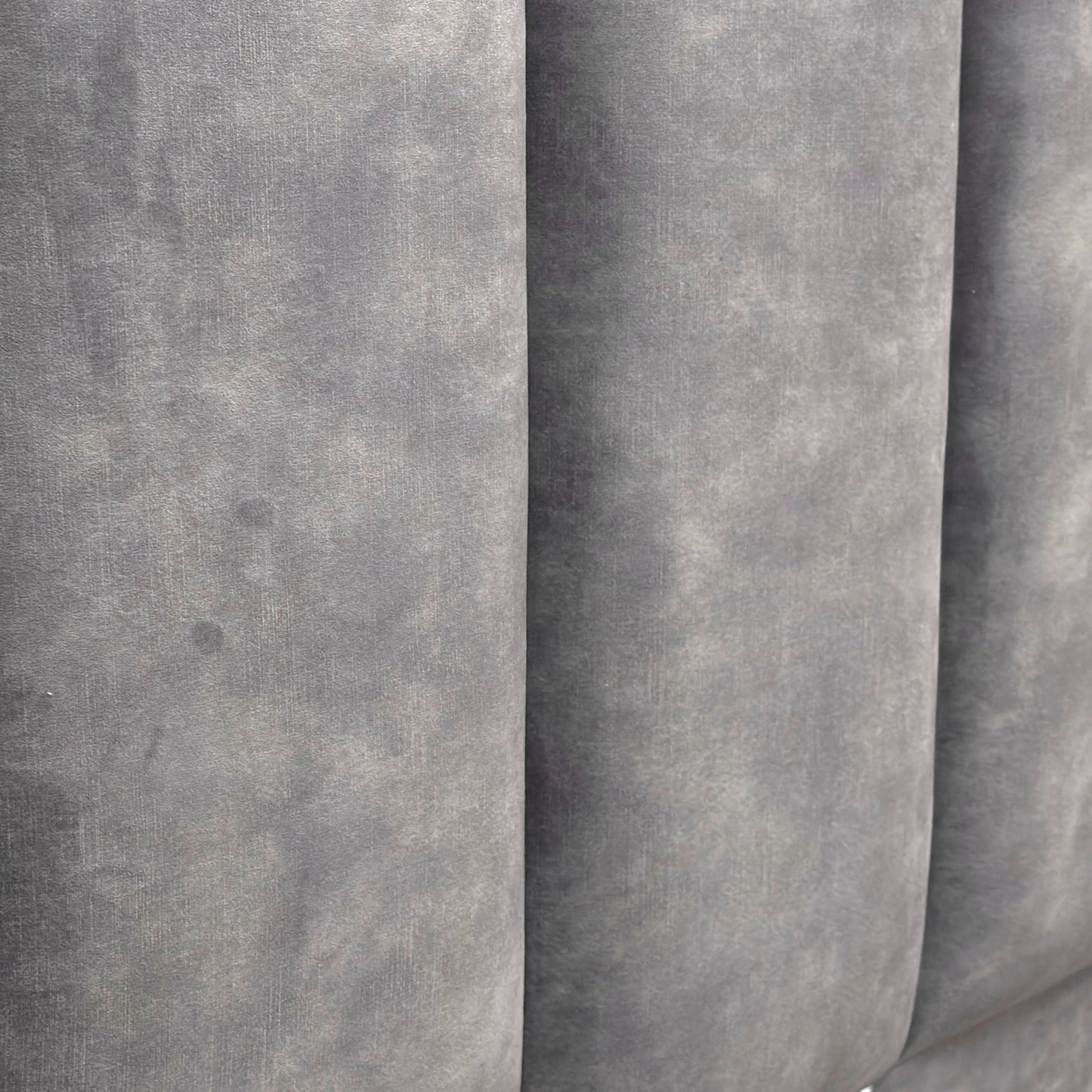 ‘Ceto’ 4067 Lovely Armour Grey Velvet Floor Standing Headboard + Double Divan Base - King