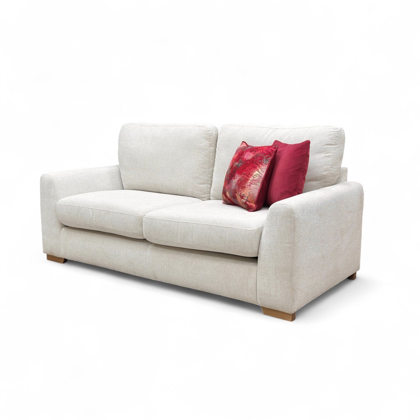 ‘Major’ Light Cream Tight Weave Fabric 3 Seater Sofa