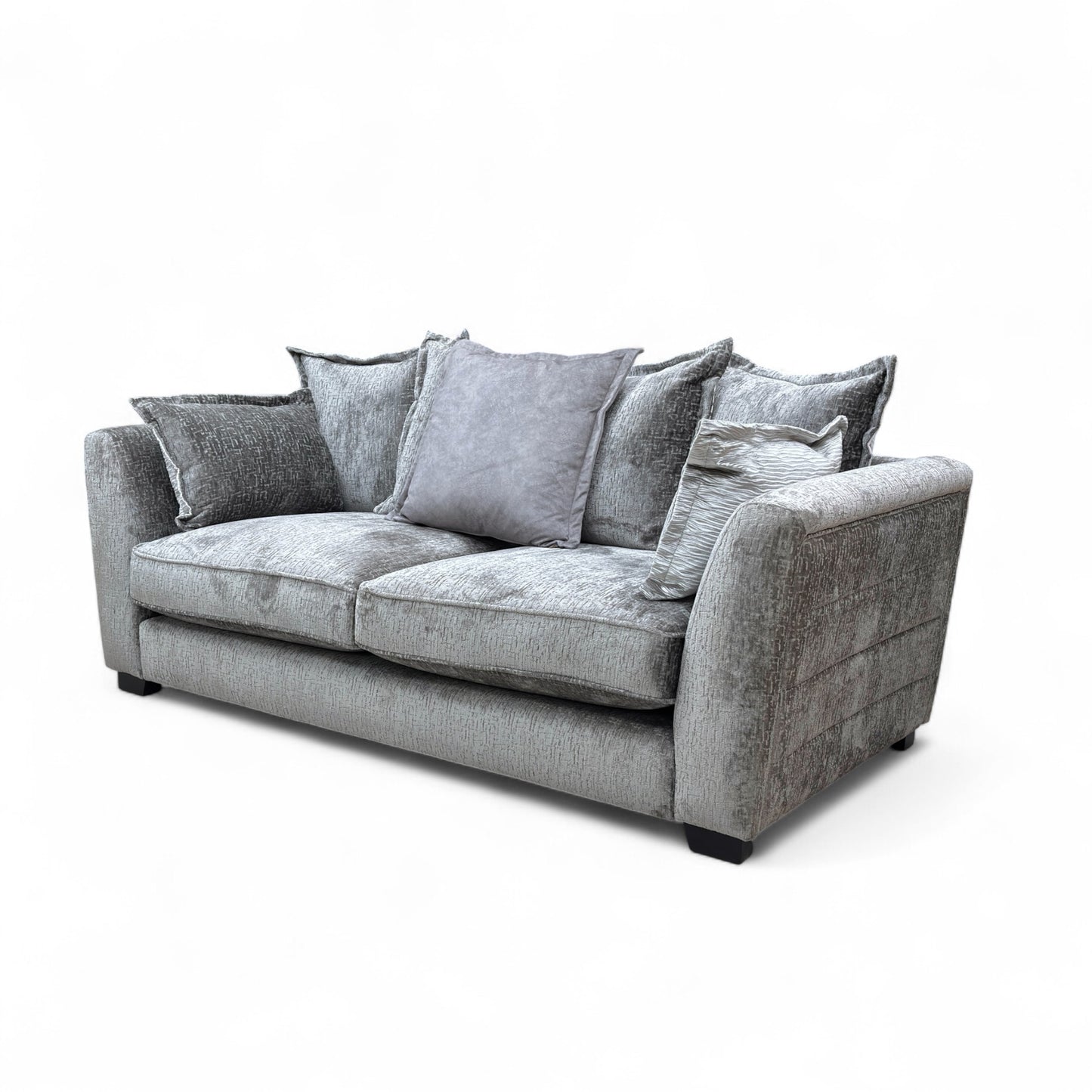 ‘Lavish’ Alexander Grey Chenille Scatter Back 3 Seater Sofa