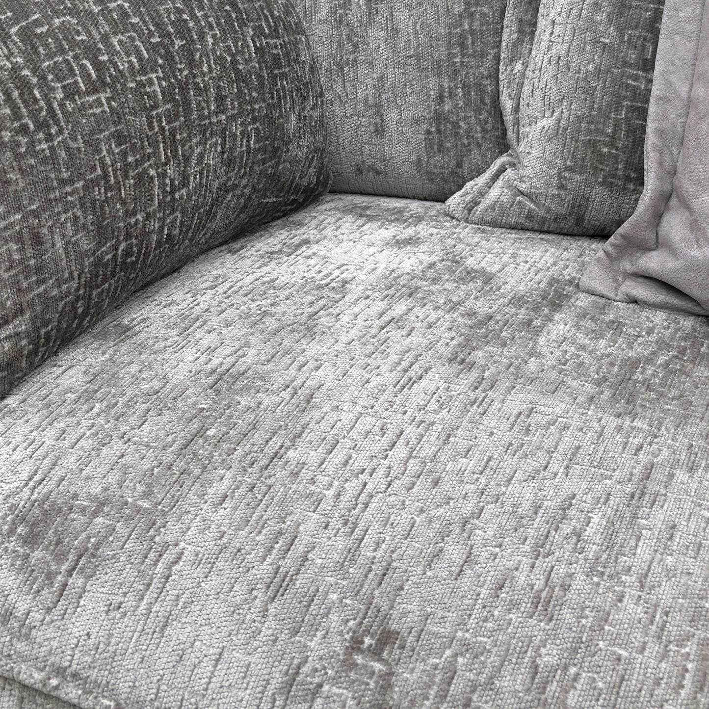 ‘Lavish’ Alexander Grey Chenille Scatter Back 3 Seater Sofa