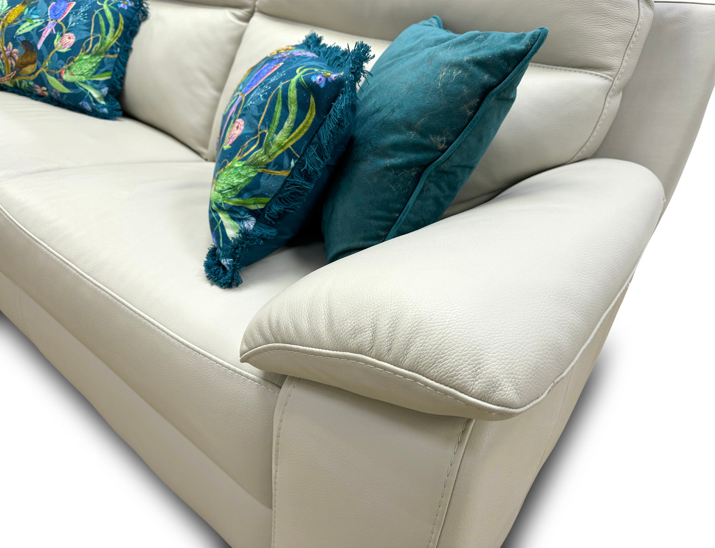 Nicoletti ‘Pepino’ Torello 371 Ice 3 Seater Leather Sofa
