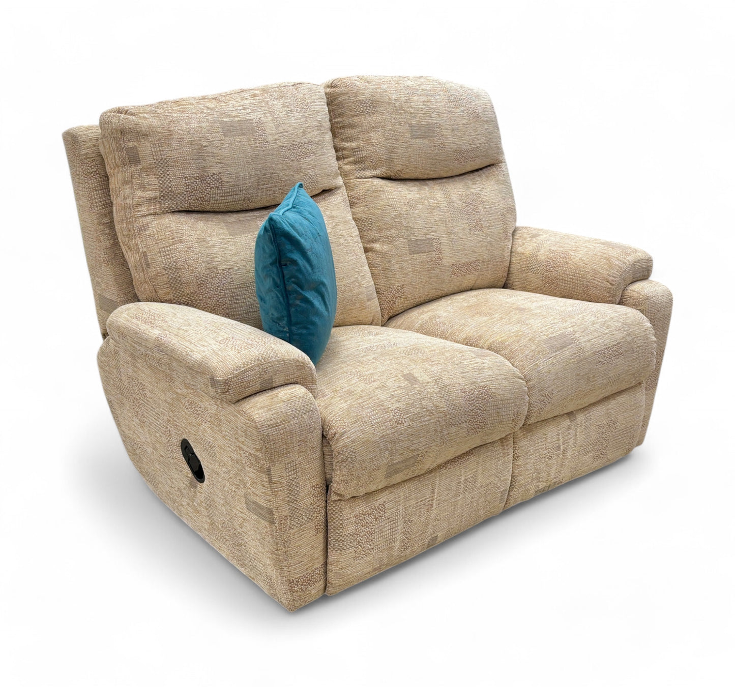 ‘Townley’ Sand Patterned Fabric Manual Recliner 2 Seater Sofa