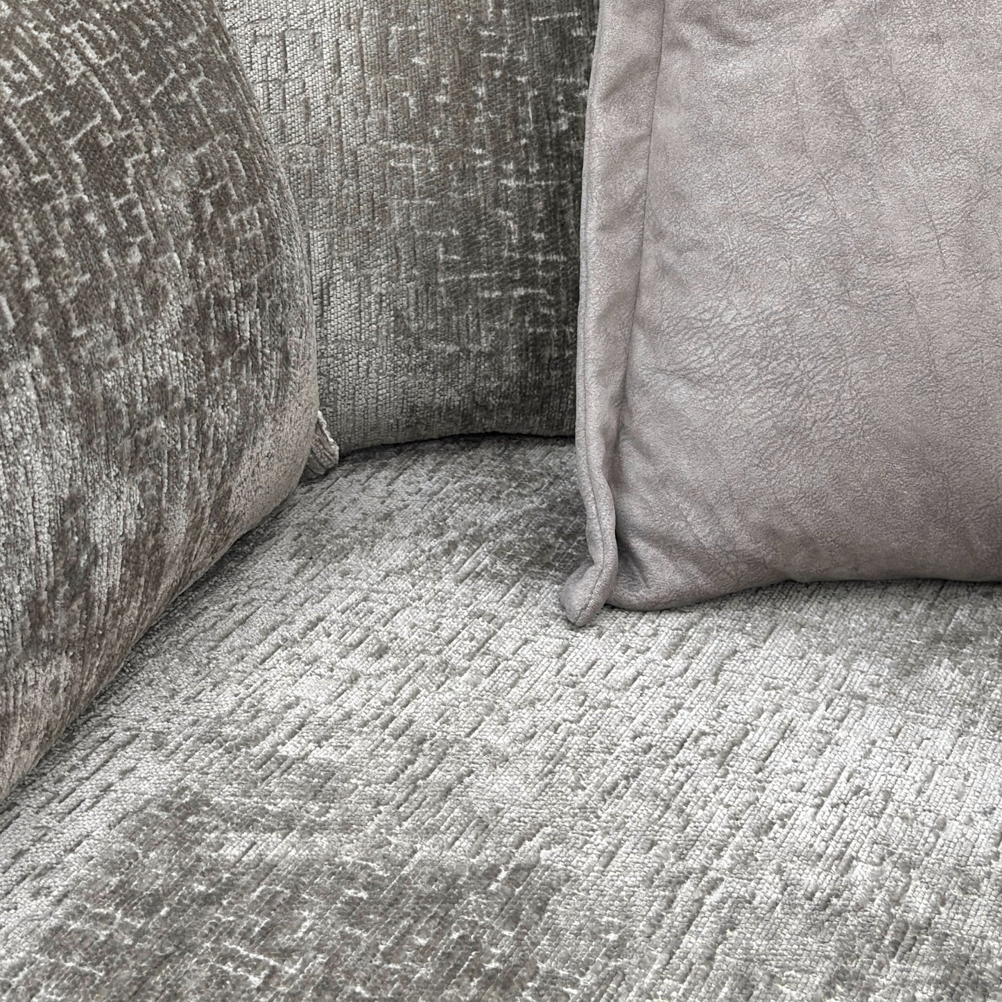 ‘Lavish’ Alexander Grey Chenille Scatter Back 4 Seater Split Frame Sofa