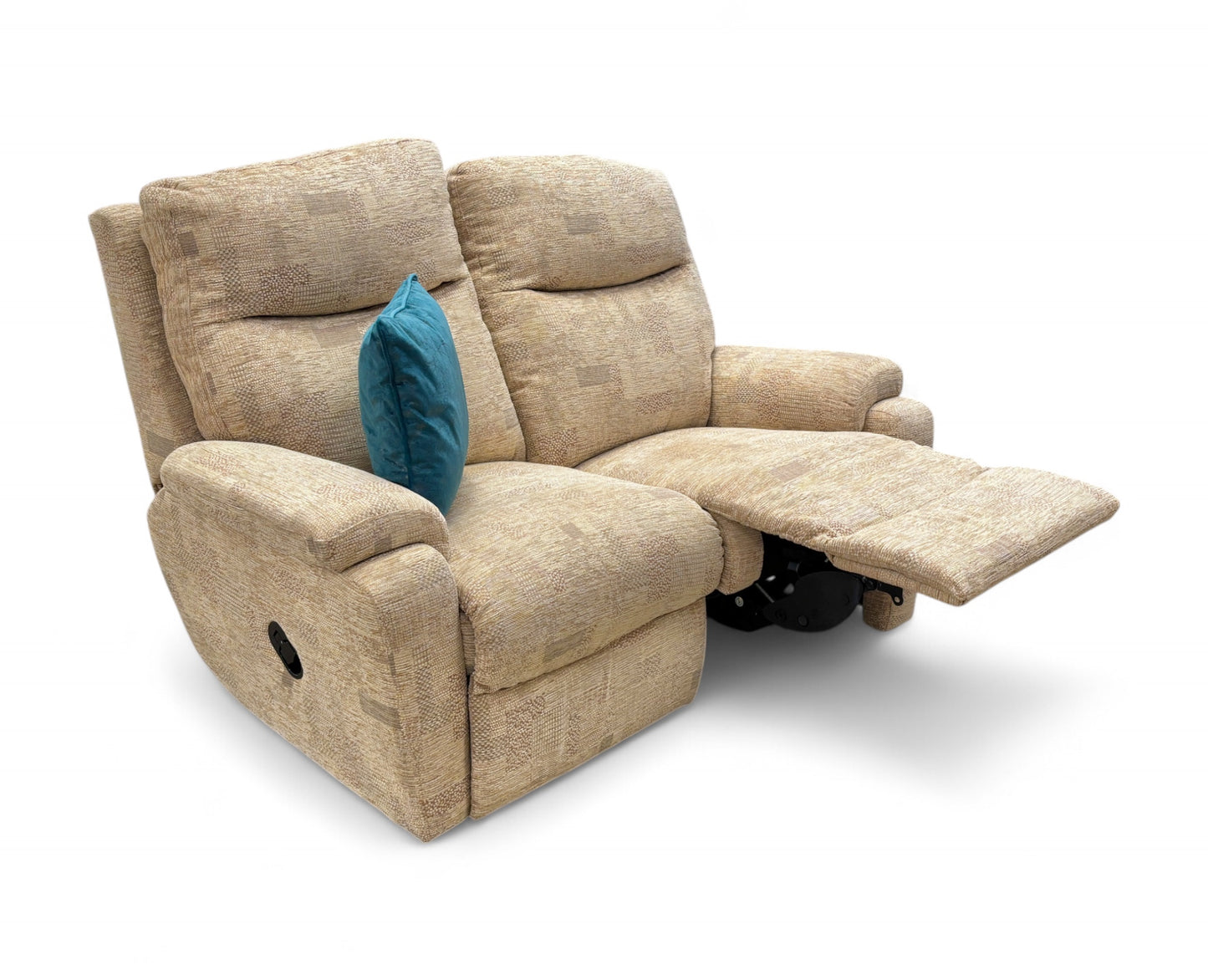 ‘Townley’ Sand Patterned Fabric Manual Recliner 2 Seater Sofa