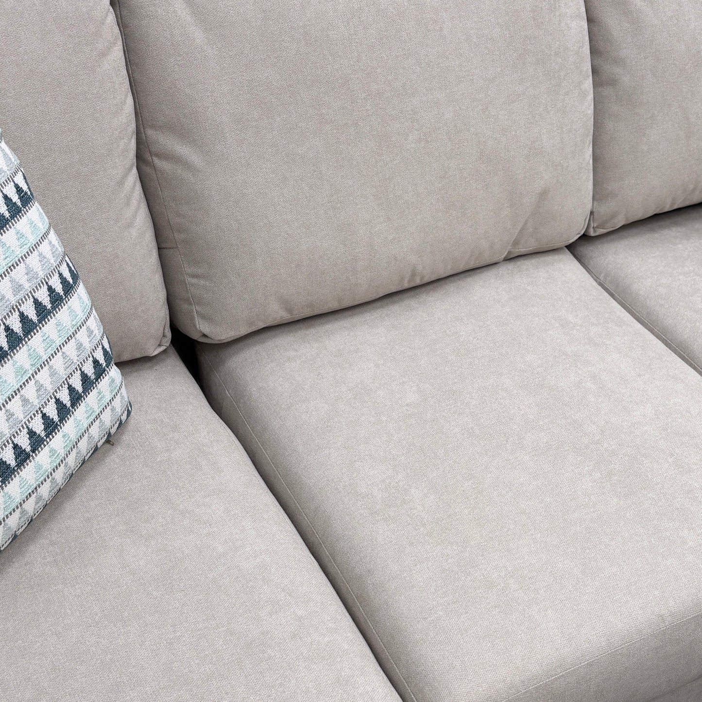 ‘Elodie’ Natural Linen 5 Piece Modular Corner Sofa