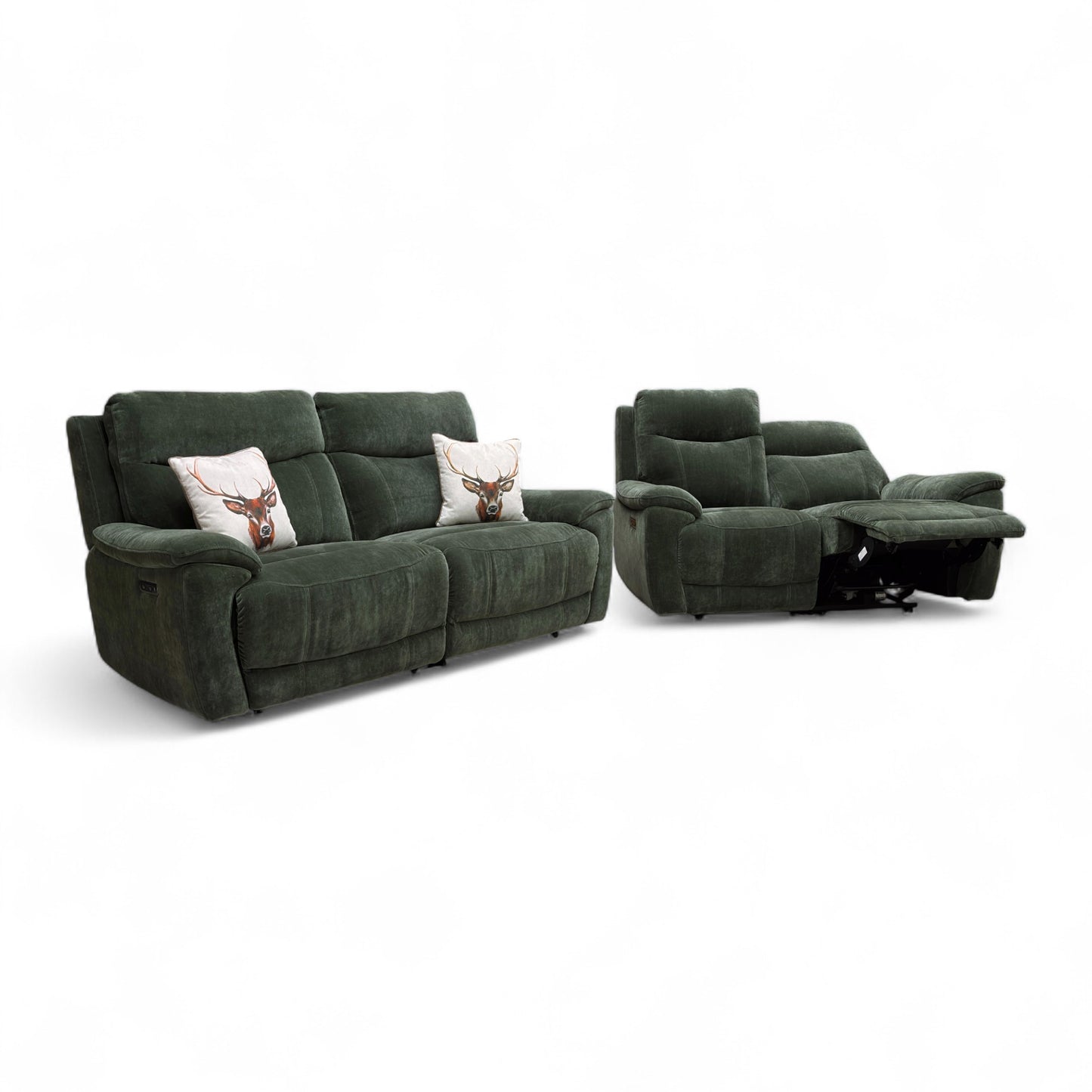 ‘Sloane’ 58001 Manhattan Pine Green 3 + 2 Power Recliner Sofa Set