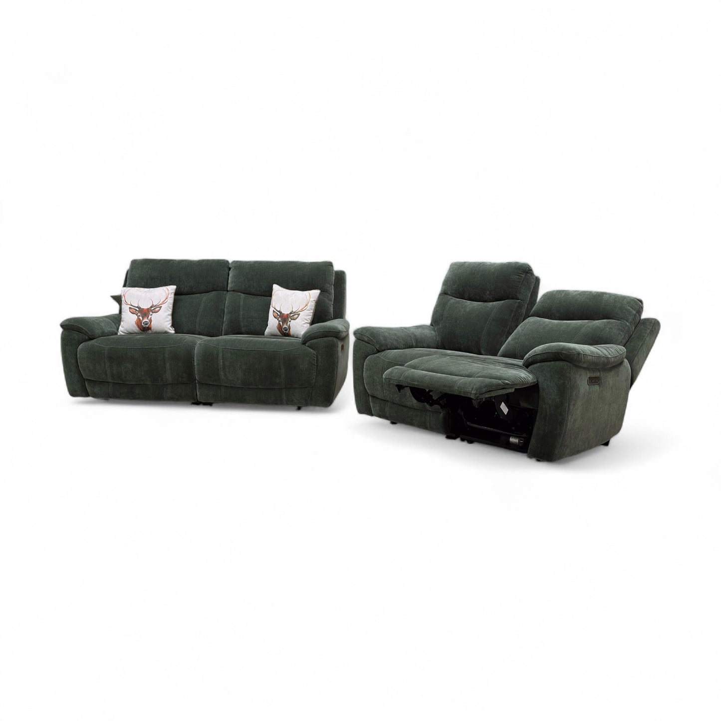 ‘Sloane’ 58001 Manhattan Pine Green 3 + 2 Power Recliner Sofa Set