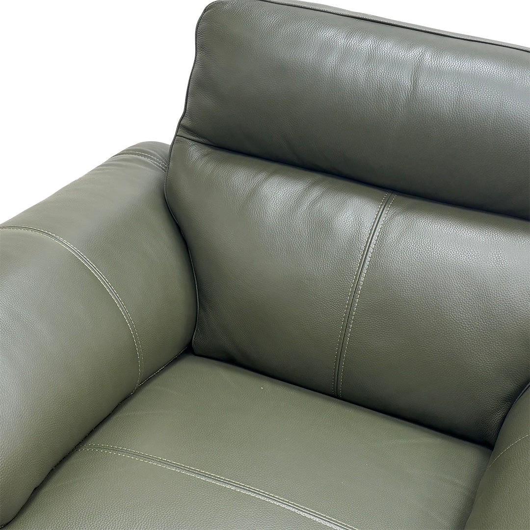 ‘Jayley’ Oslo Pine Leather Double Sided Pull-Out Cup Holders and Extra Storage Armchair