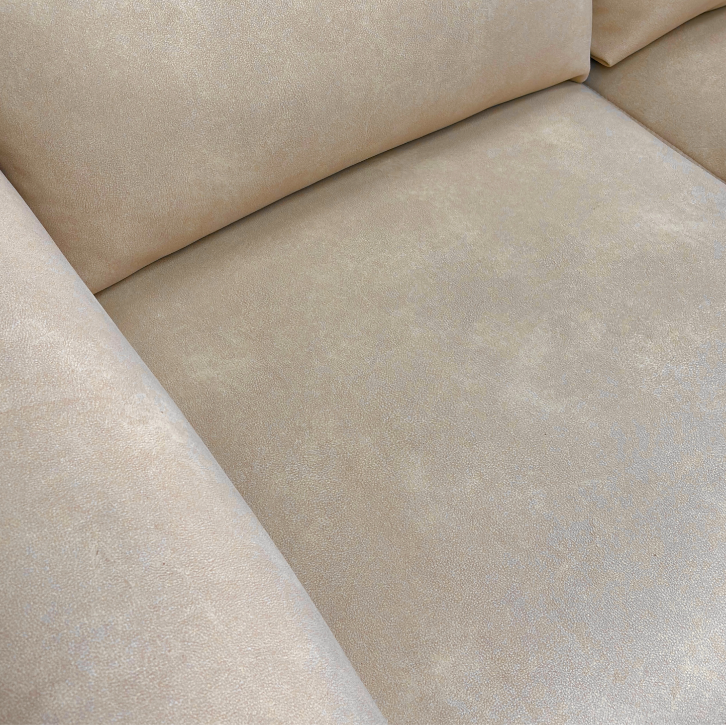 ‘Morgan’ Dexter Ivory 43501 Velvet Right Hand Facing 3 Seater Power Recliner Sofa with Open Chaise End + Storage Footstool