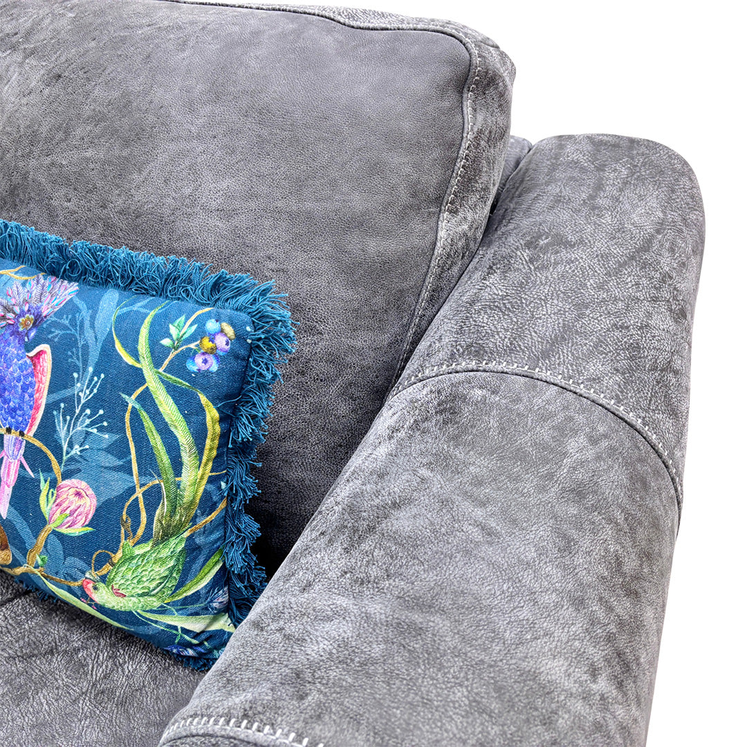 ‘Galleria’ Utah Grey Leather Cuddler Chair