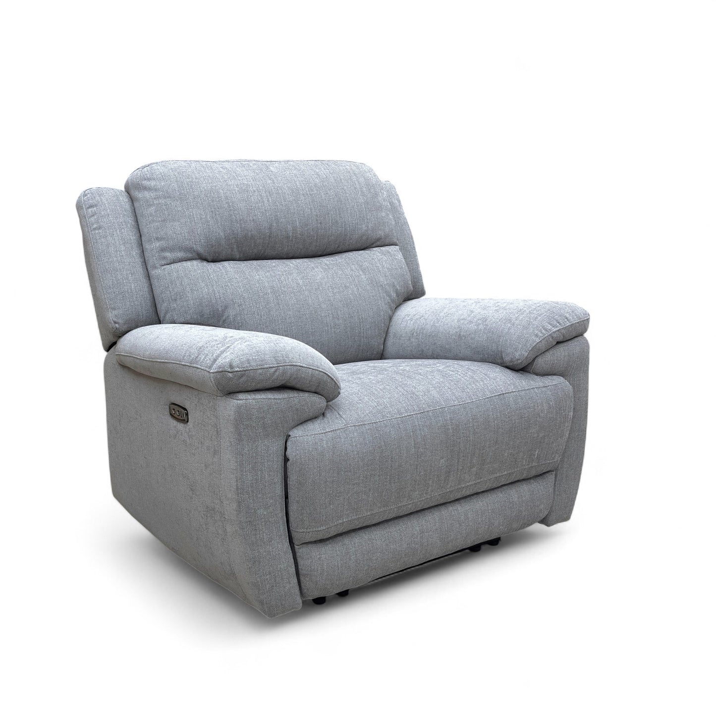 ‘Touch’ Fab-Meo-R27 Pewter Grey Fabric Power Recliner Armchair