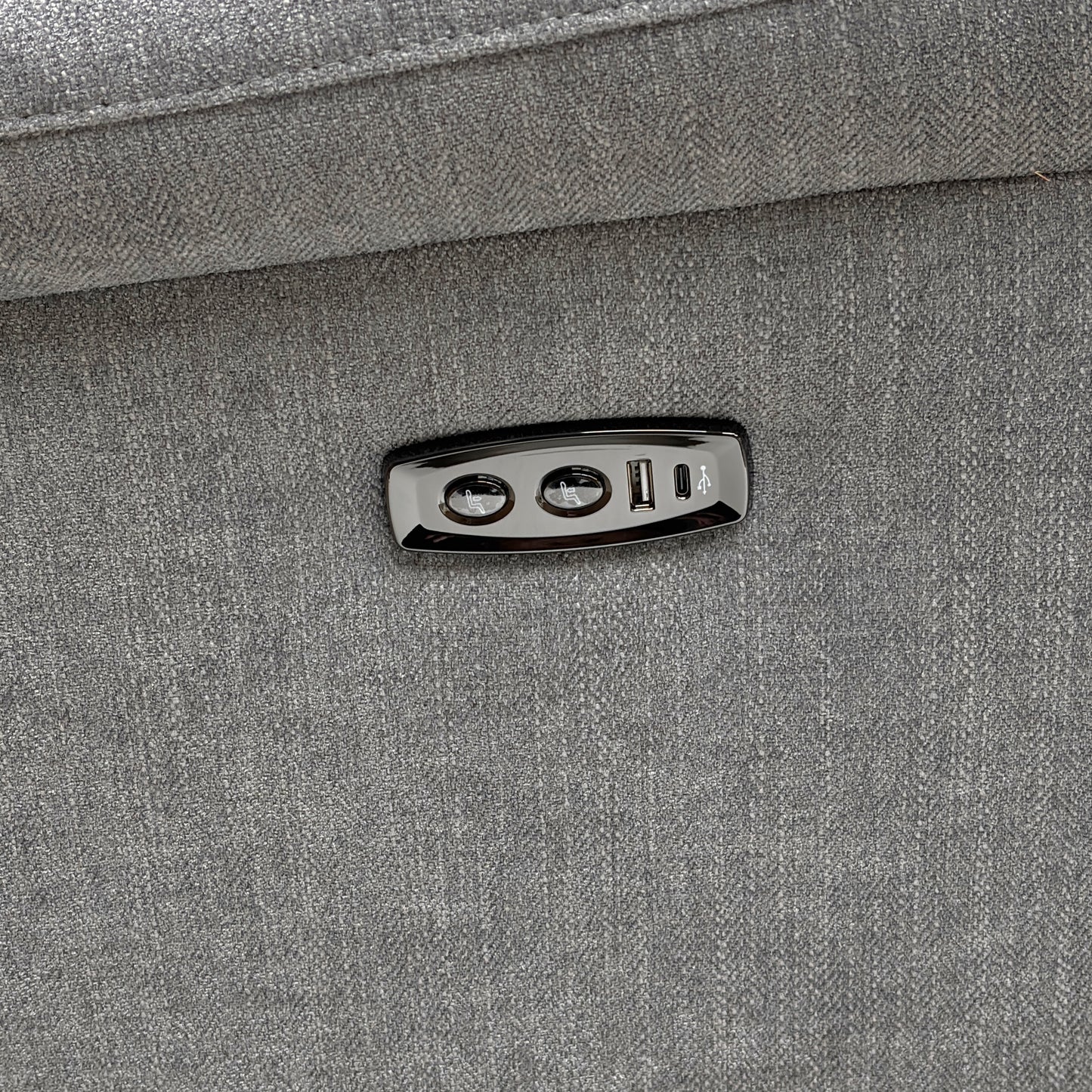 ‘Touch’ Fab-Meo-R27 Pewter Grey Fabric Power Recliner Armchair