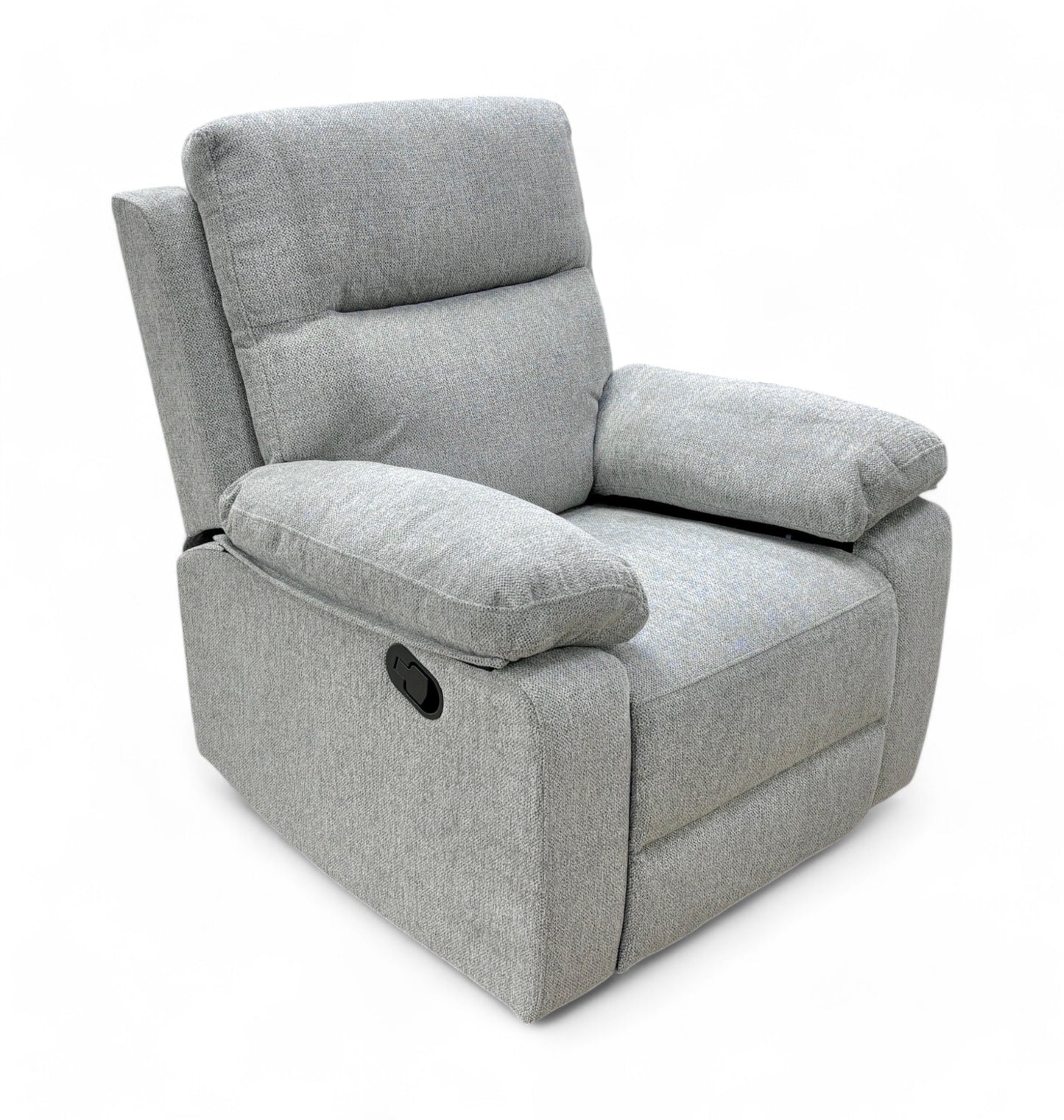 'Fenway' Manual Recliner Light Grey Weave Fabric Armchair