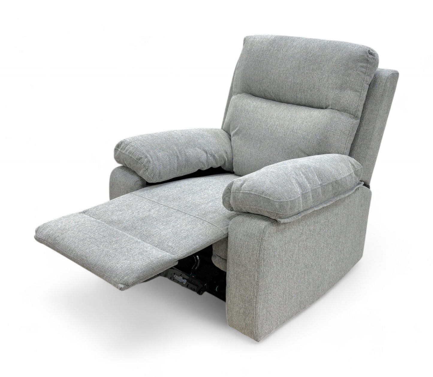 'Fenway' Manual Recliner Light Grey Weave Fabric Armchair