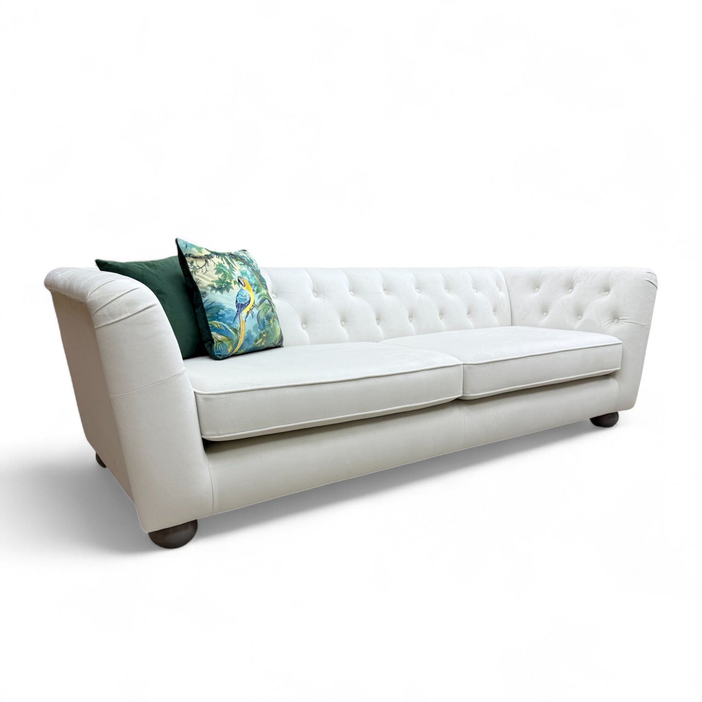 'Libertie' Cream Sensual Velvet 4 Seater Sofa