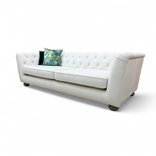 'Libertie' Cream Sensual Velvet 4 Seater Sofa
