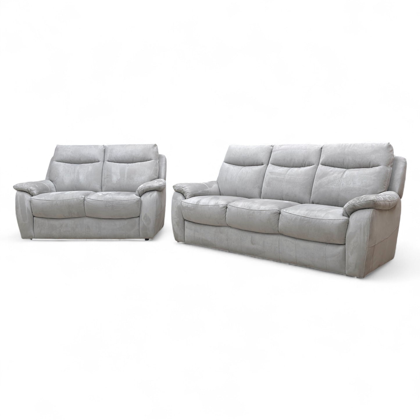 ‘Snug’ Bfa-Ori-R07 Bluish Grey Heavy Duty Suede Fabric 3 + 2 Seater Sofa Set