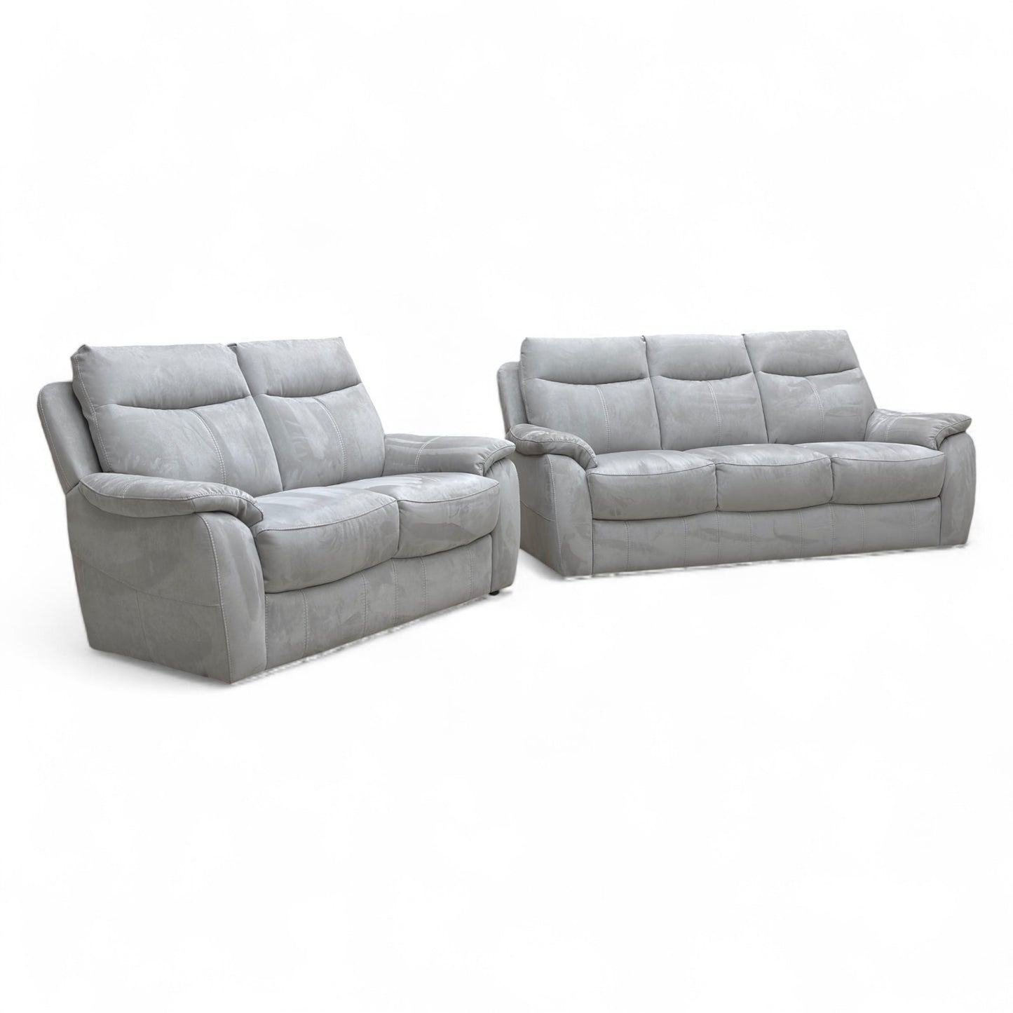 ‘Snug’ Bfa-Ori-R07 Bluish Grey Heavy Duty Suede Fabric 3 + 2 Seater Sofa Set